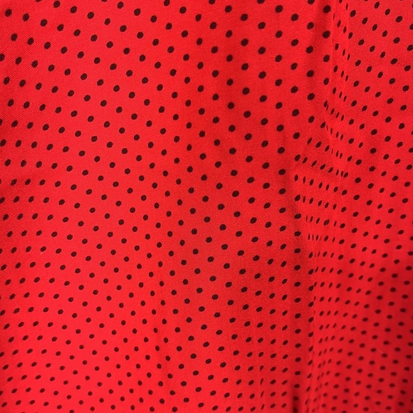 J. Jill Womens Tank L Red Black Polka Dots Sleeveless Pullover Curved Hem Rayon - Picture 4 of 10
